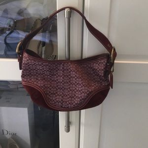Coach burgundy fabric and suede! Classic!